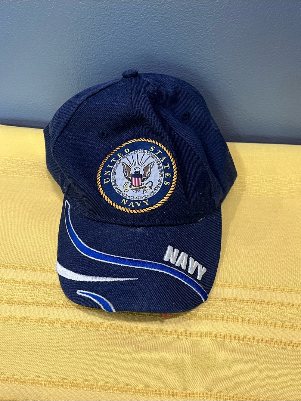 ⚓️ US Navy Ball Cap - Adjustable Veteran Hat - Blue/White